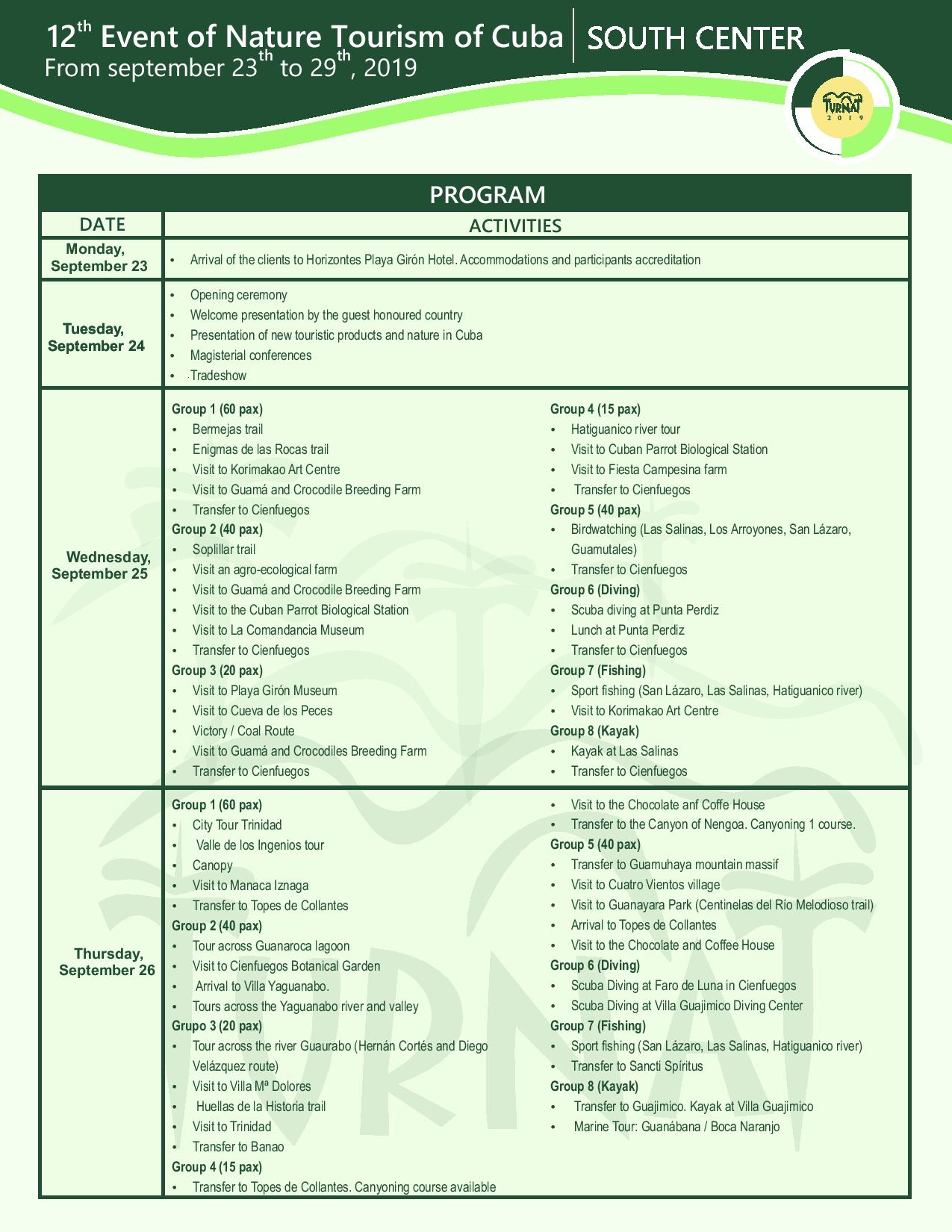 General Program TURNAT 2019 page 1
